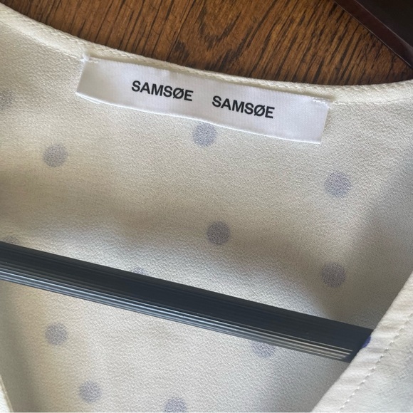 Samsoe Samsoe Britt s Wrap Dress Clematis Dot Mini Dress Size L - Picture 5 of 13